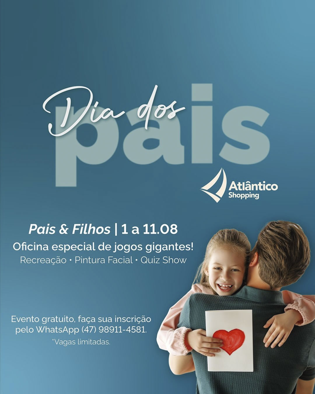 Atlântico Shopping tem programação  gratuita de Dia dos Pais 