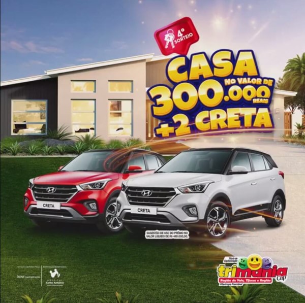 Trimania sorteará uma casa, no valor de R$ 300 mil, neste domingo