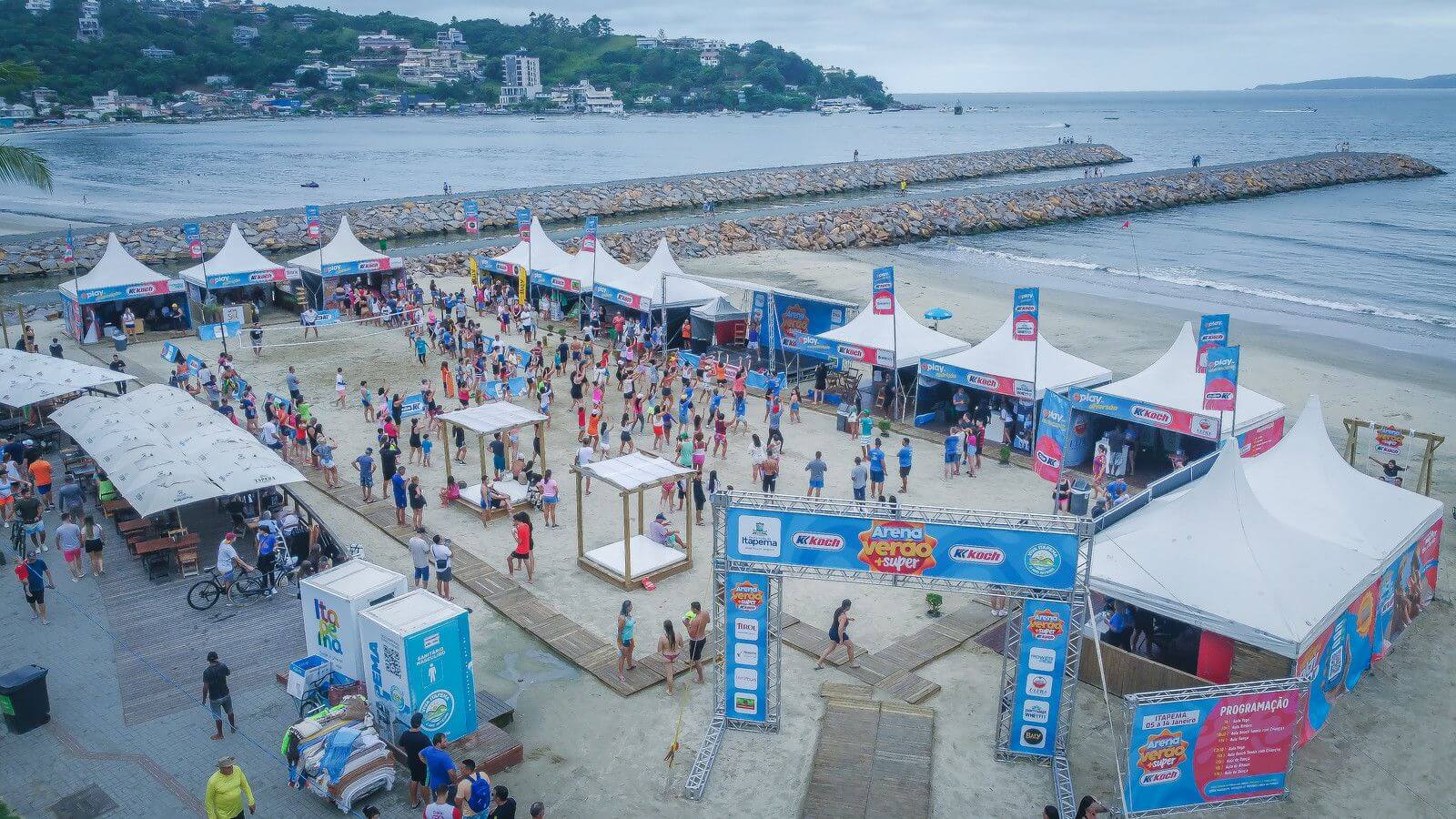 Ações de verão: Grupo Koch tem arenas de verão em Itapema e Bombinhas 