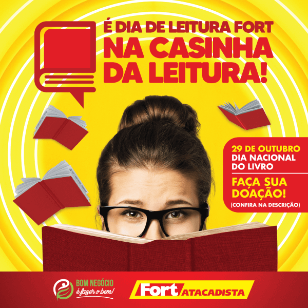 Campanha do Fort Atacadista convida para doação de livros neste fim de semana
