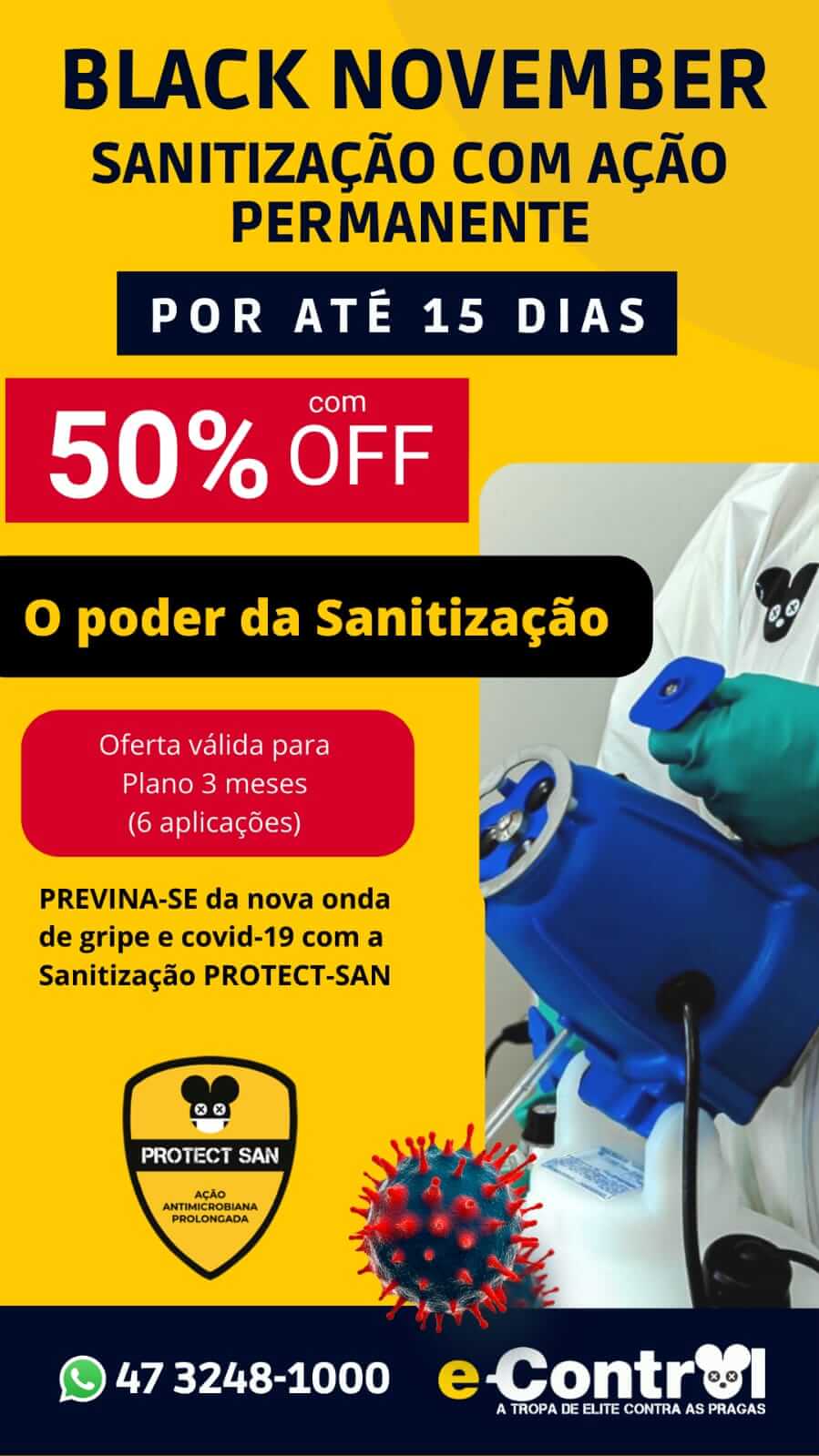Últimos dias da Black Friday de sanitização da E-Control 