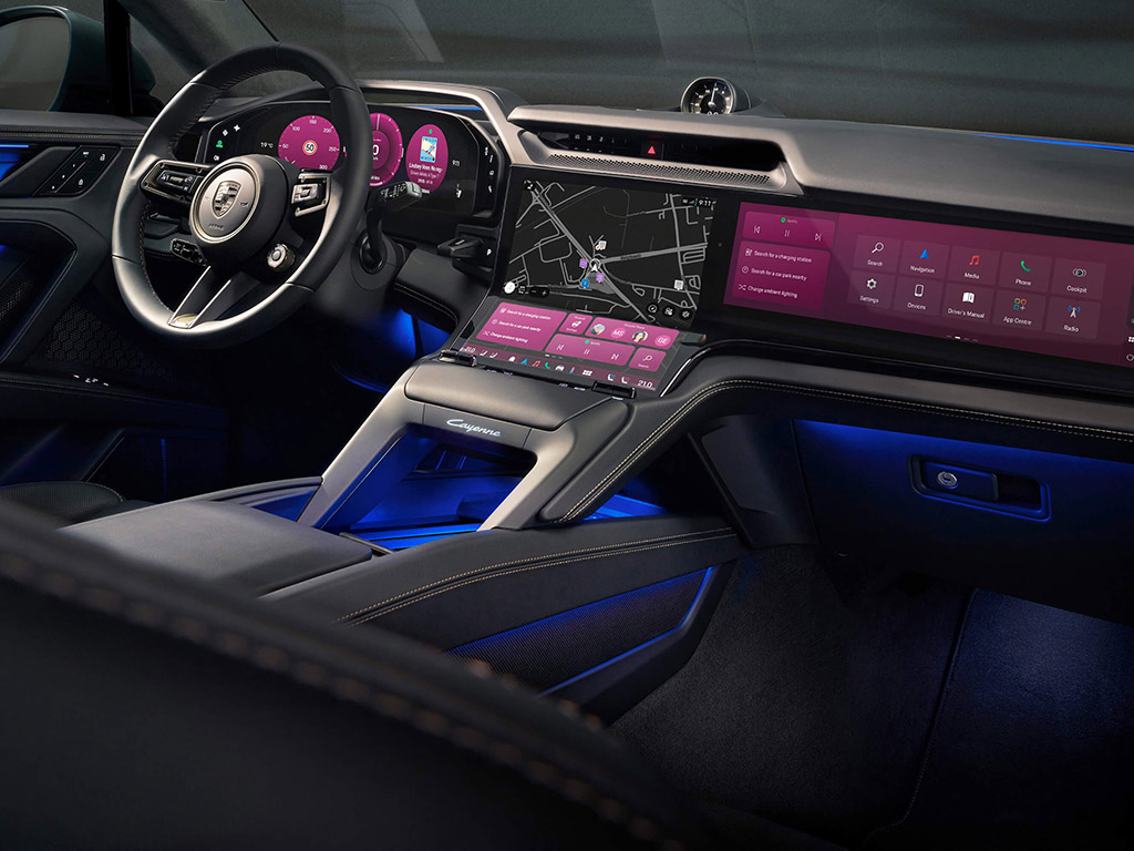 Espetáculo digital do novo Porsche Cayenne Electric  