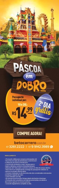 Páscoa em dobro é no parque Beto Carrero