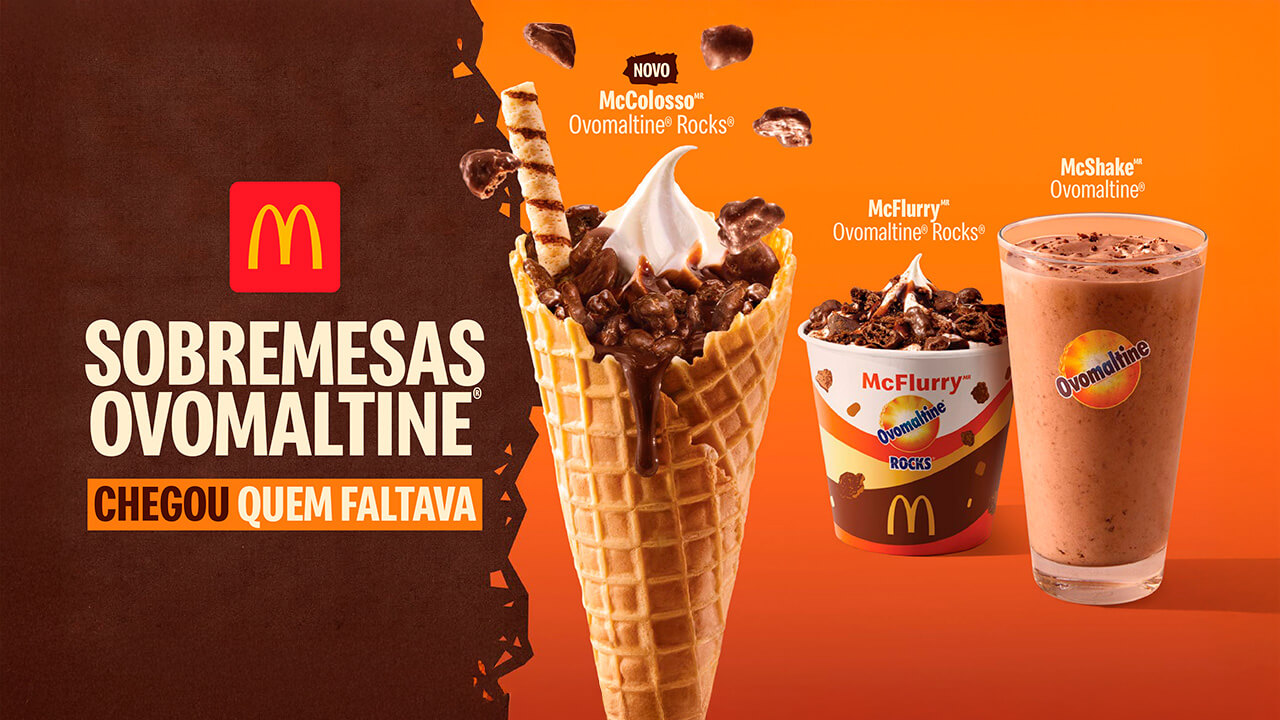 Méqui lança McColosso Ovomaltine Rocks  e completa combo de sobremesas 