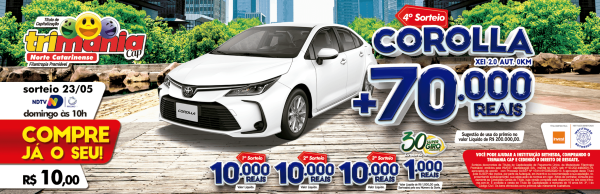 Trimania sorteia Corolla e R$ 70 mil