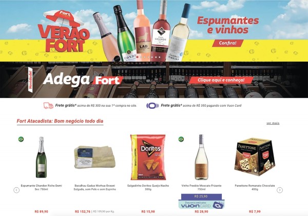 Vinhos e espumantes no delivery do Fort Atacadista