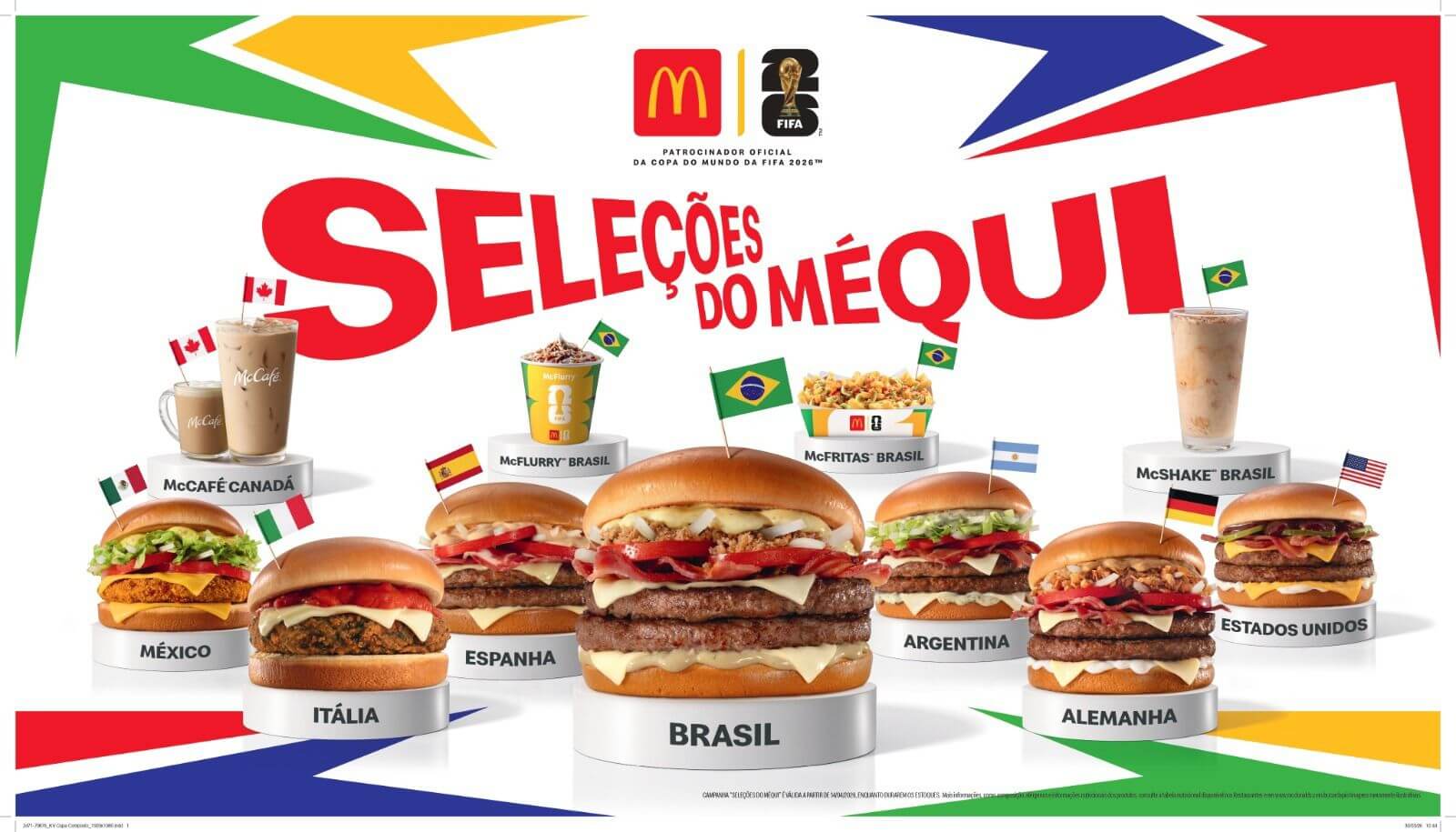 Méqui entra no clima da Copa do Mundo com lanches de vários países