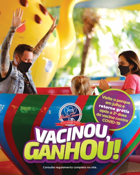 Vacinados vão curtir de graça o parque Beto Carrero