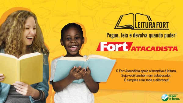 Biblioteca livre nas lojas do Fort Atacadista